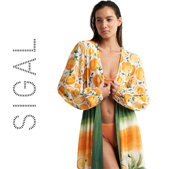 SIGAL Long-Sleeve Tie-Front Cover-Up Dress L - Picture 2 of 16